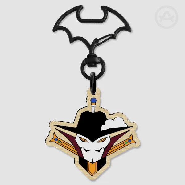 mihawk jolly roger wooden keychain