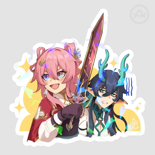 March 7th and Dan Heng Sticker