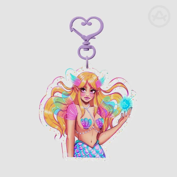 "Lavara" Mermaid Glitter Acrylic Keychain