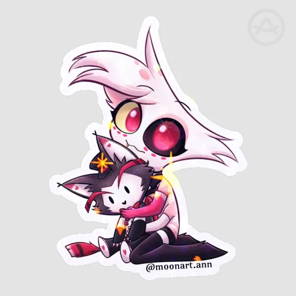 Angel Dust with a Husk plushie Sticker