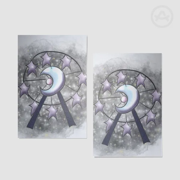 Pastel Halloween Carnival Carousel Postcard