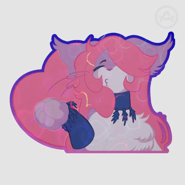Ruby “Purple love” Colored Edge Die Cut Stickers