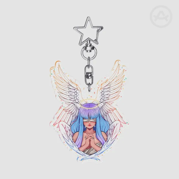 Angel of Dawn Glitter Acrylic Keychain