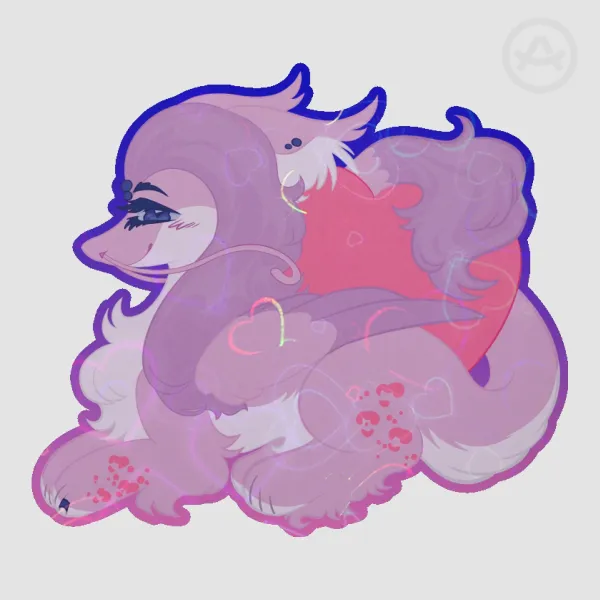 Shi Mao “Purple love”. Colored Edge Die Cut Stickers