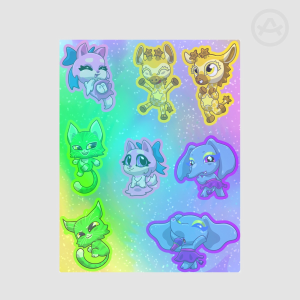 Princess, Nyota, Zuri, and Kaya! Coated Paper Stickers Sheet