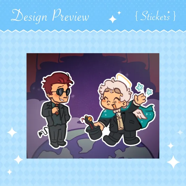 Magic!! Unofficial Good Omens Sticker Sheet