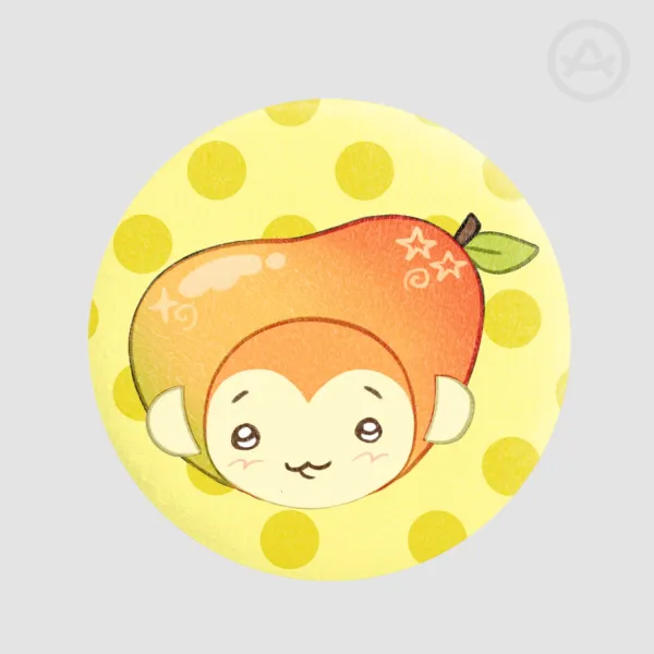 mango monkey plush pin badge