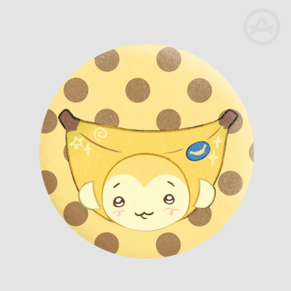 banana monkey plush pin badge