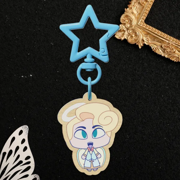 Saint Peter Chibi Mini Wood Keychain