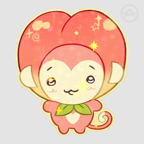 peach monkey sticker
