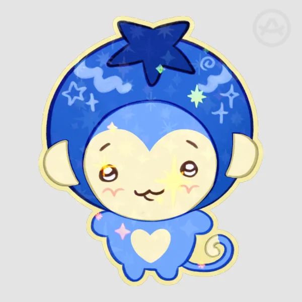 blueberry monkey sticker