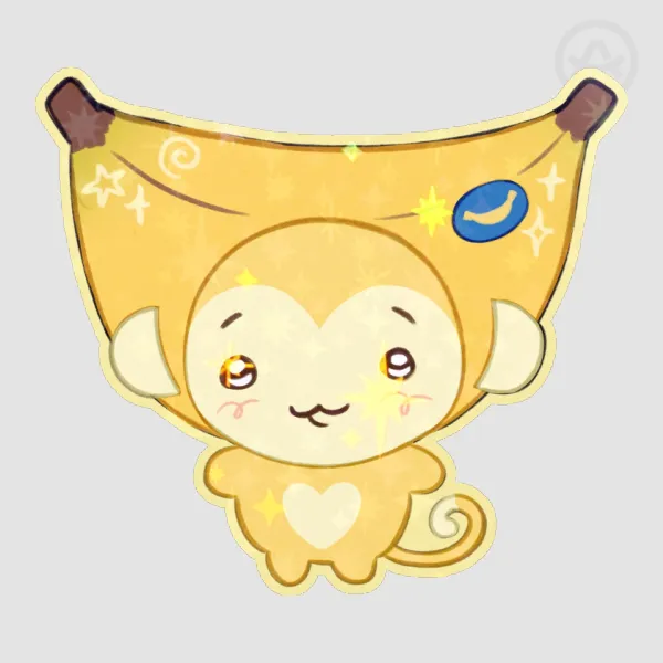 banana monkey sticker
