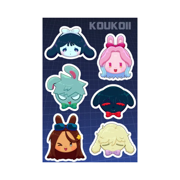 Alien Stage bunnies stickers sheet