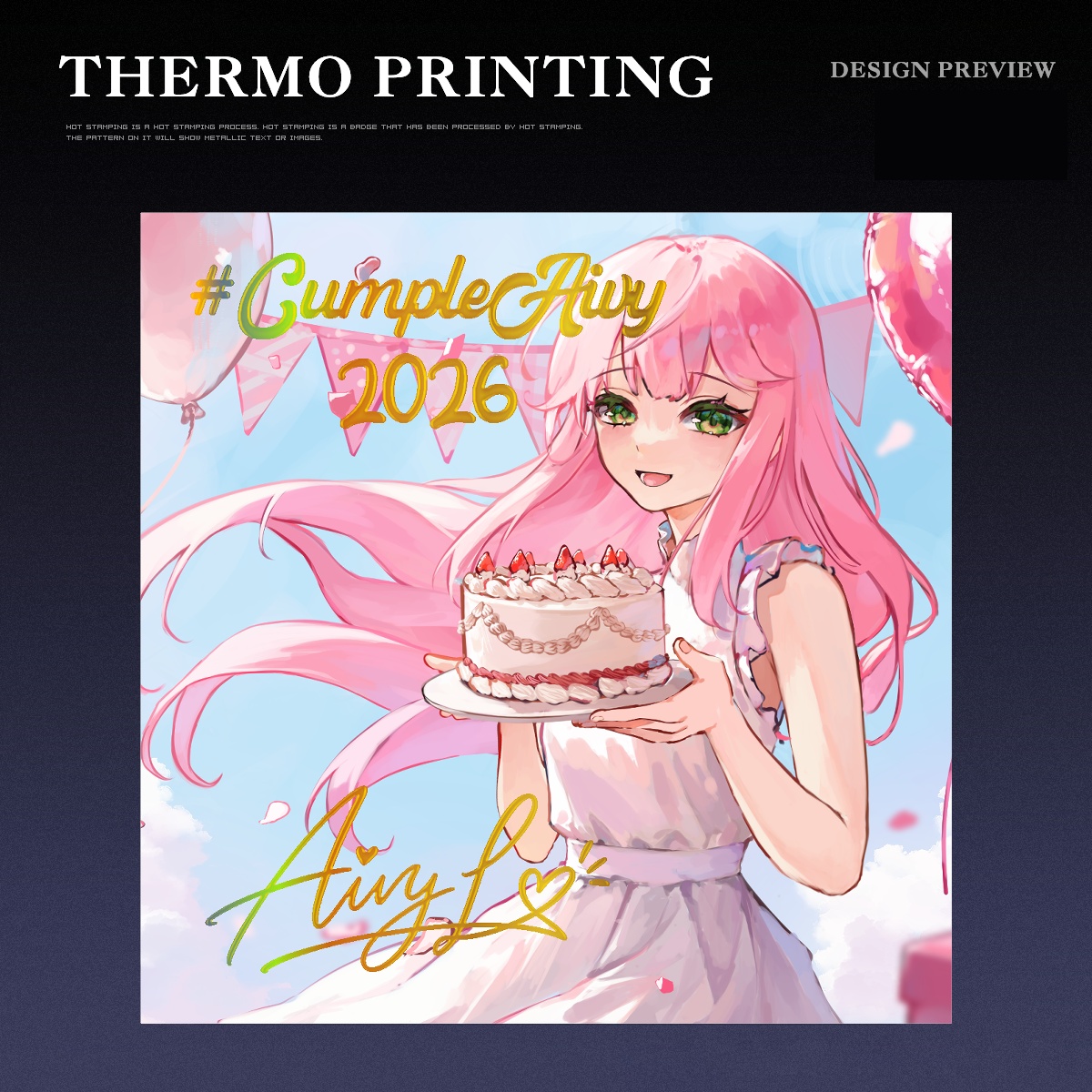 #CumpleAivy2026 - Hot Stamping Foil Photocard