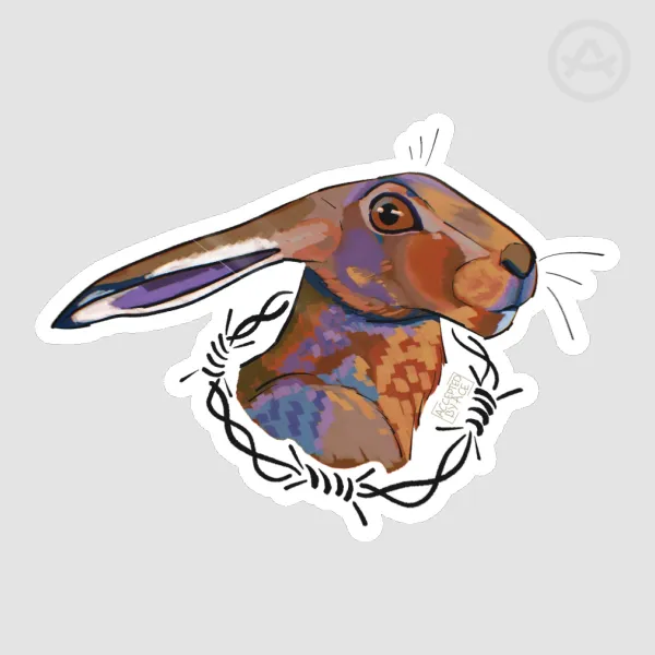 Barbed wire hare Sticker