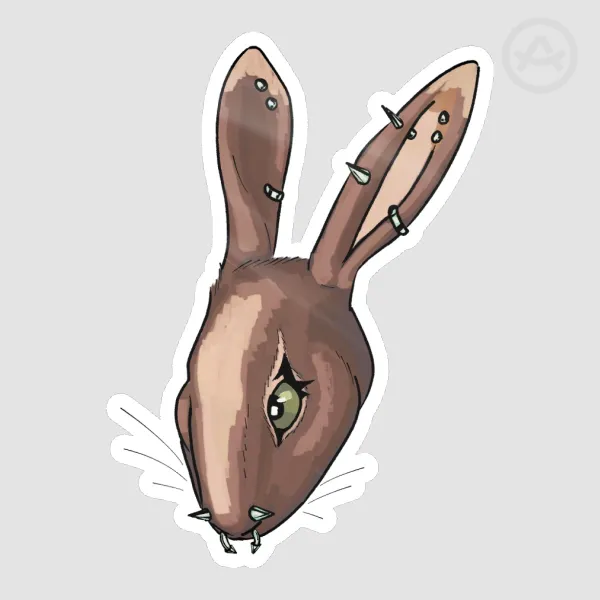 Pierced hare Sticker