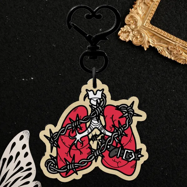 Spiked lungs - Wooden Keychain