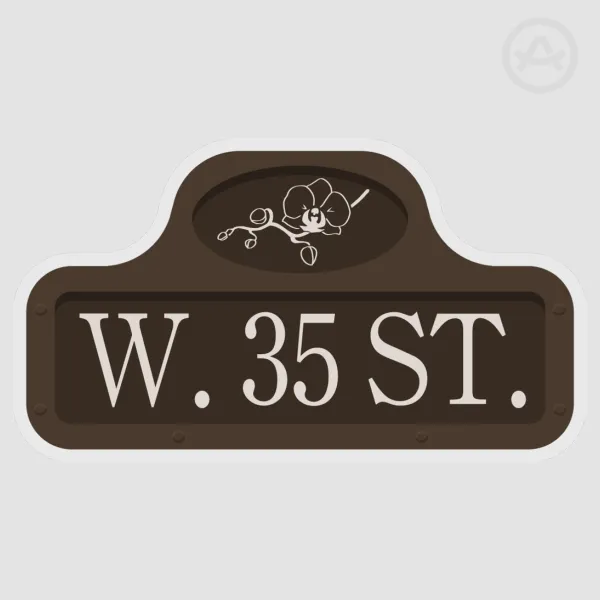 Nero Wolfe West 35th Street Vintage Road Sign Sticker