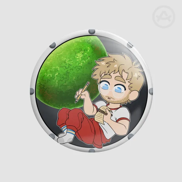 Grace in Space Button Pin