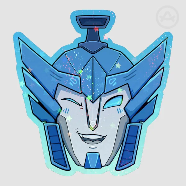 Cyber Blur Colored Edge Die Cut Sticker
