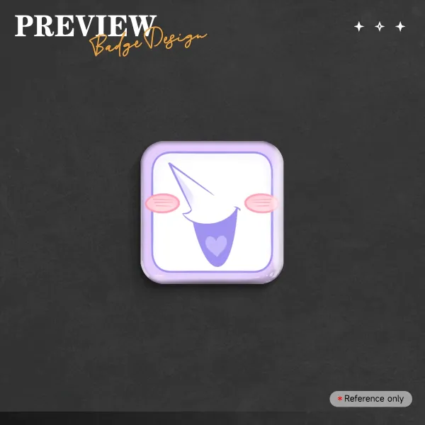 Tenna Deltarune - Mini Square Button Pin