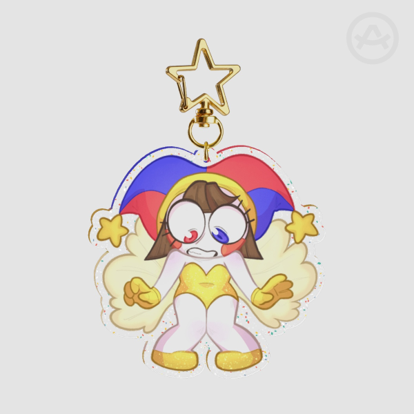 Showgirl Pomni Glitter Acrylic Keychains