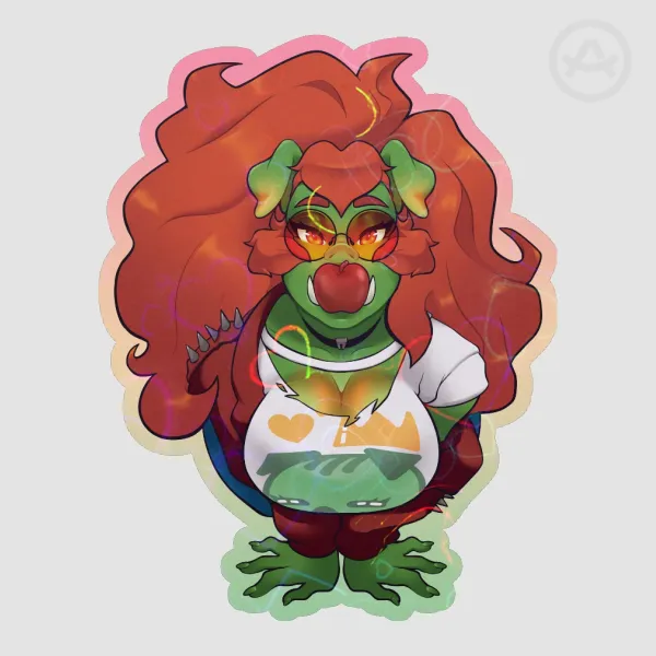 Ham It Up Holo Heart Sticker