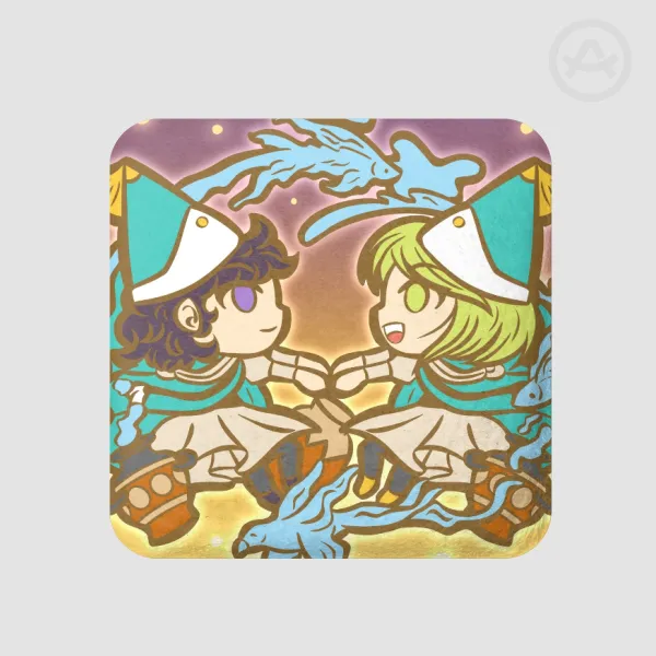 Agott and Coco Square Plush Badges
