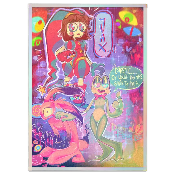 Jax, Ribbit, and Pomni Abstraction Art Print