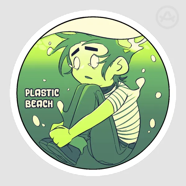 Gorillaz 2D "Plastic Beach" Sticker