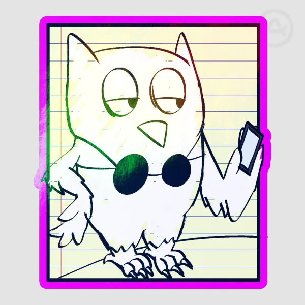 Drawful Owl Holo Panel Sticker