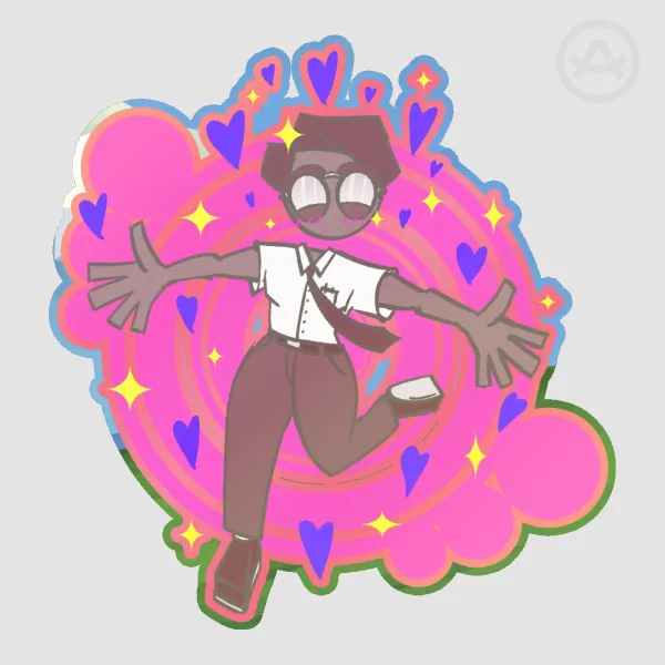 Sparkly Gene Heart Glitter Sticker