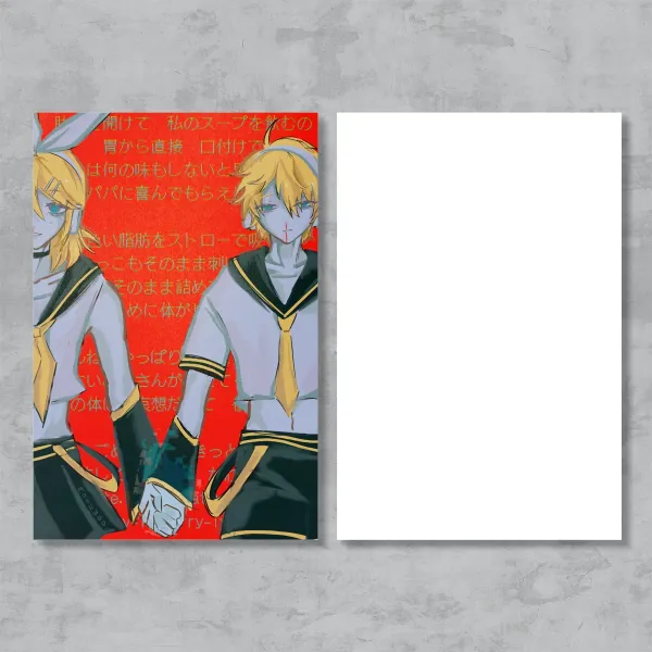 Rin and len vocaloid Postcard