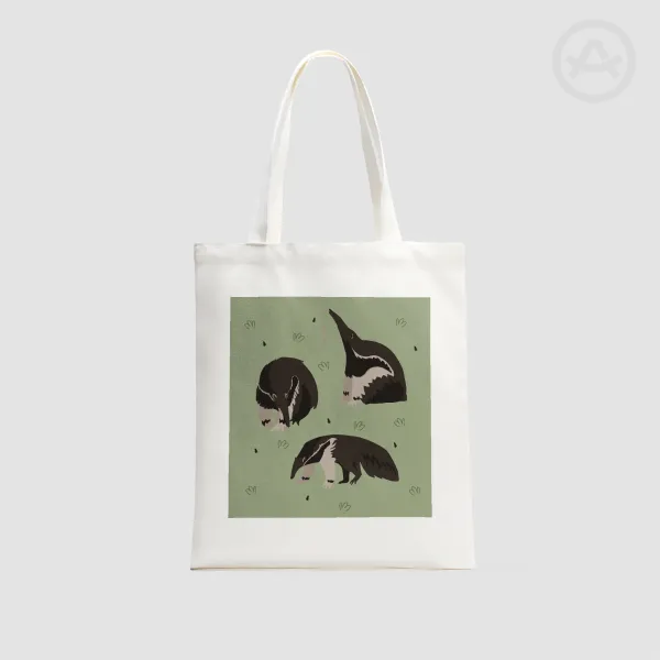 Anteater Print Canvas Tote Bag - 13.7″x15.7″(35x40cm)