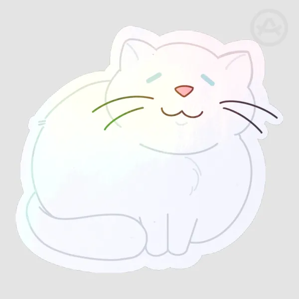 White Cat Sticker