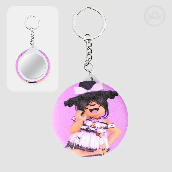 Inqiexvla Halloween Witch Plush Badge Mirror Keychain
