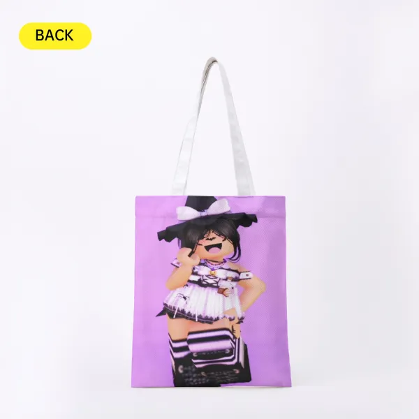 Inqiexvla Halloween Witch Full-print Canvas Tote Bag