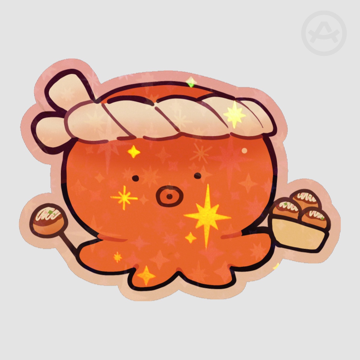 TAKODOGS takoyaki chef sparkly sticker