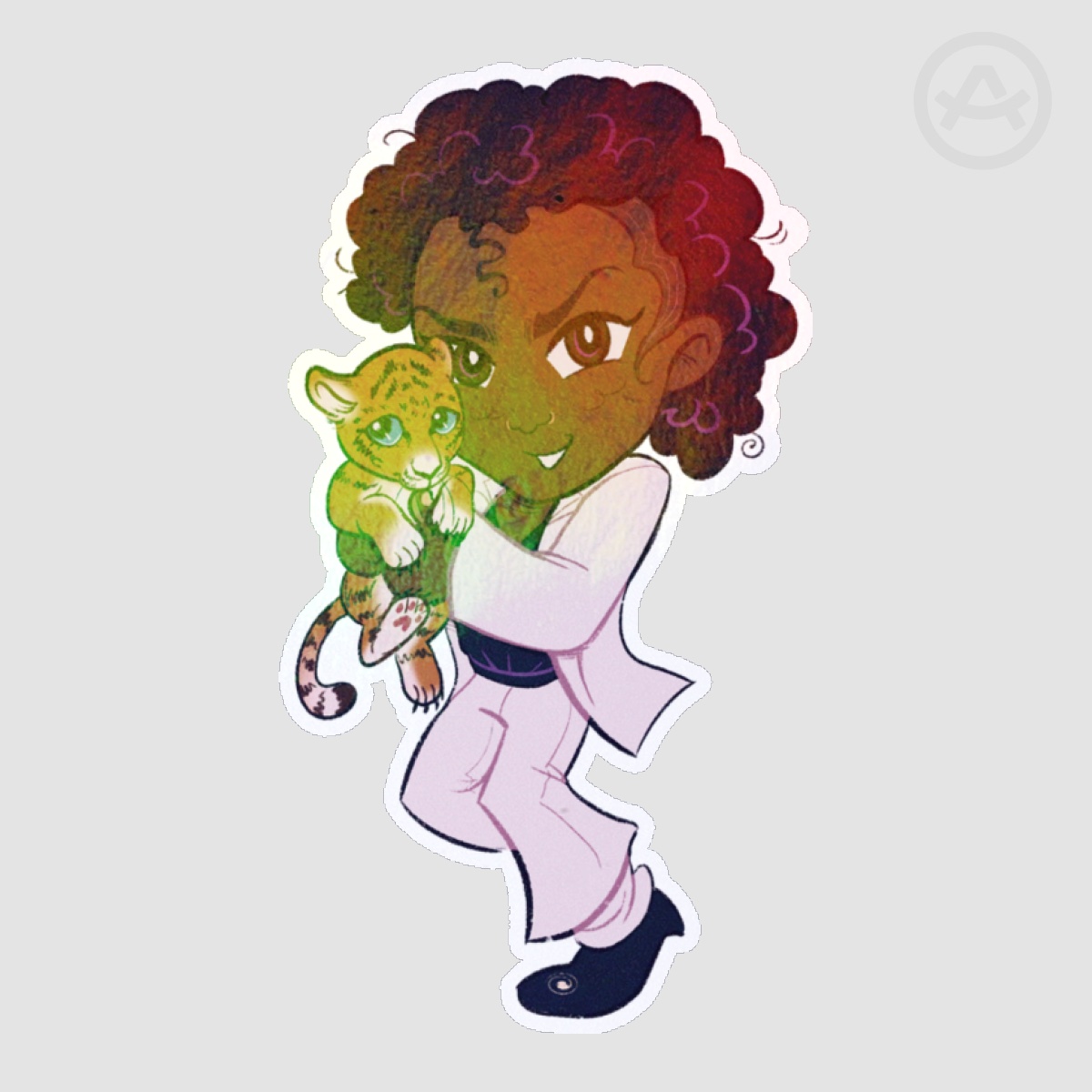 Thrillercael Chibi Holo Sticker