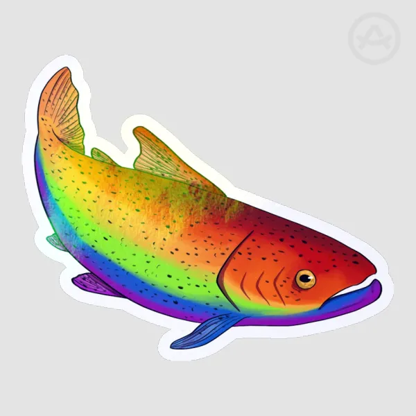 Pride fish rainbow trout sticker
