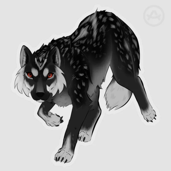 Black & White wolf sticker