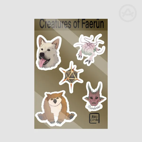 “Creatures of Faerûn” BG3 Sticker sheet