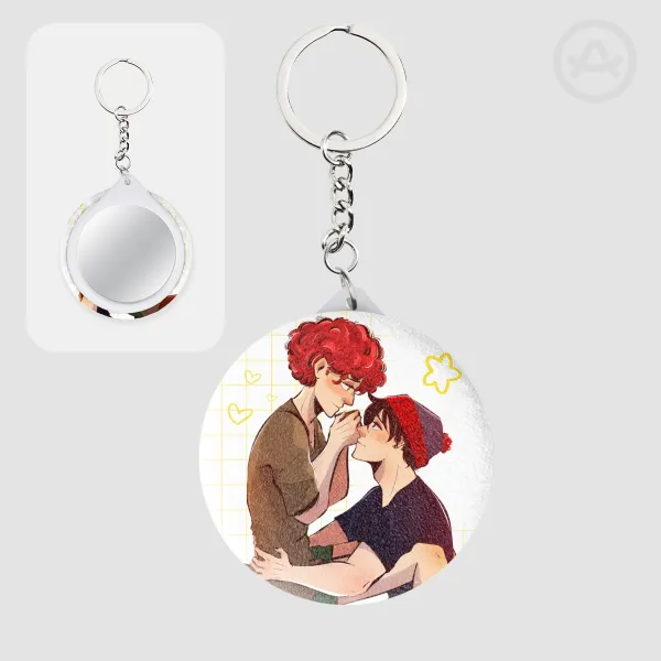 Stan and Kyle - Plush Badge Mirror Keychains