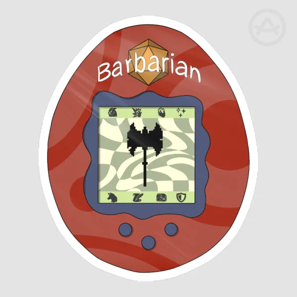 Barbarian DND Tamagotchi sticker