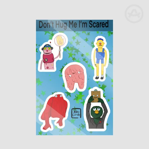 Don’t hug me I’m scared sticker sheet