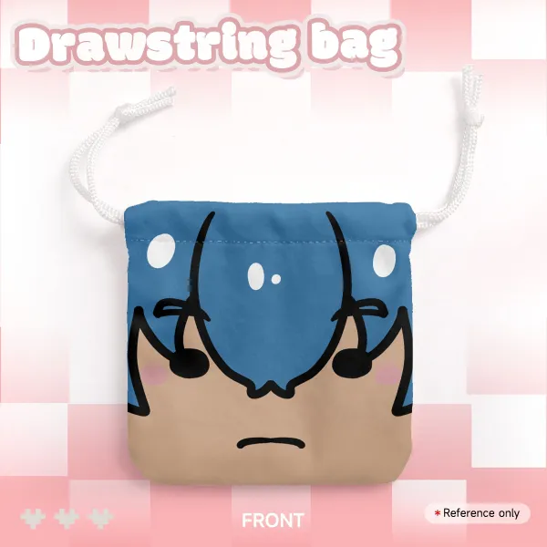Haru - BioReality Square Plush Drawstring Pouch Bag