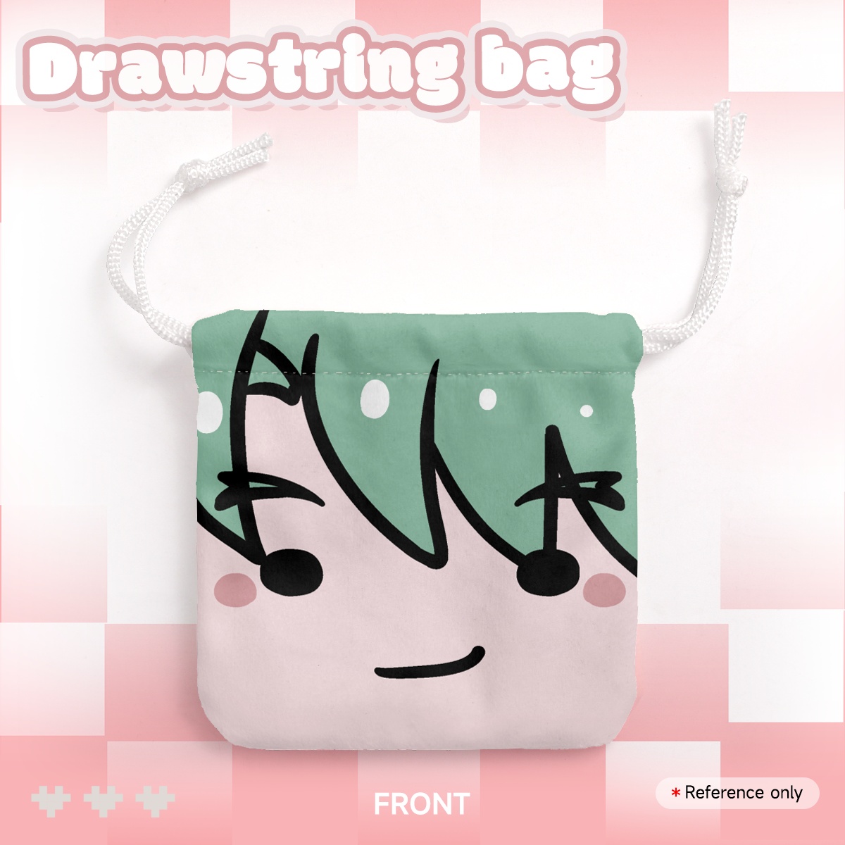 Quinten - Ridirean of Mana Square Plush Drawstring Pouch Bag