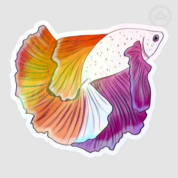 Lesbian pride fish sticker