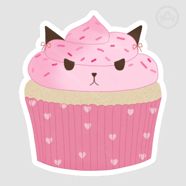 Doki Doki Literature Club Natsuki cupcake die cut sticker