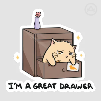 404 the cat [ OC ] - I'm a great drawer Sticker